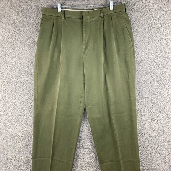 Lands End Pants Mens 36 Green‎ Golf Golfer Fish Fishing Casual Khakis Outdoor - Picture 1 of 16